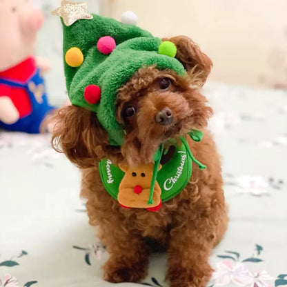 Christmas Dog Bib & Hat Set