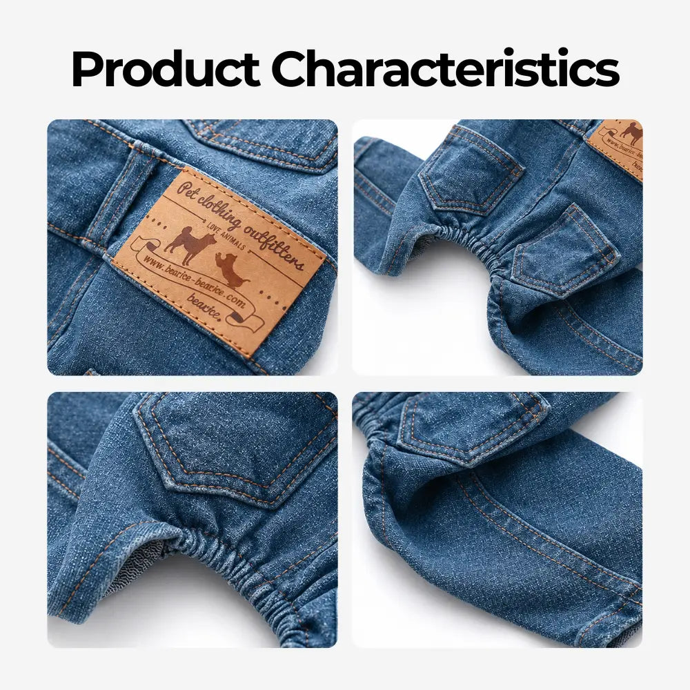 Dog Denim Overalls