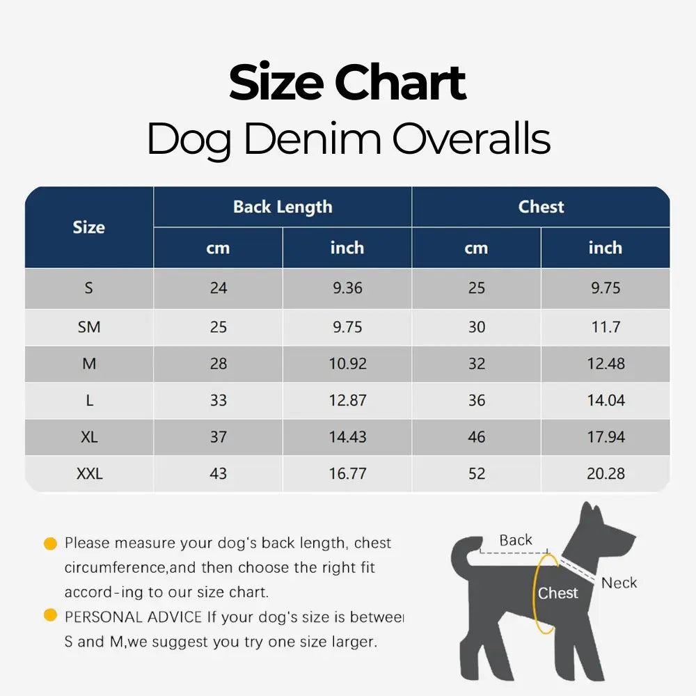 Dog Denim Overalls