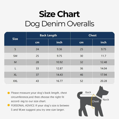 Dog Denim Overalls