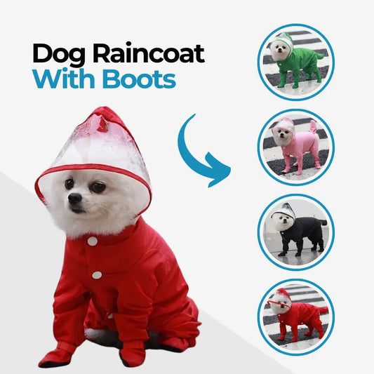 Dog Raincoat With Boots