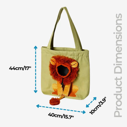 Lion-Shaped Dog Tote Bag