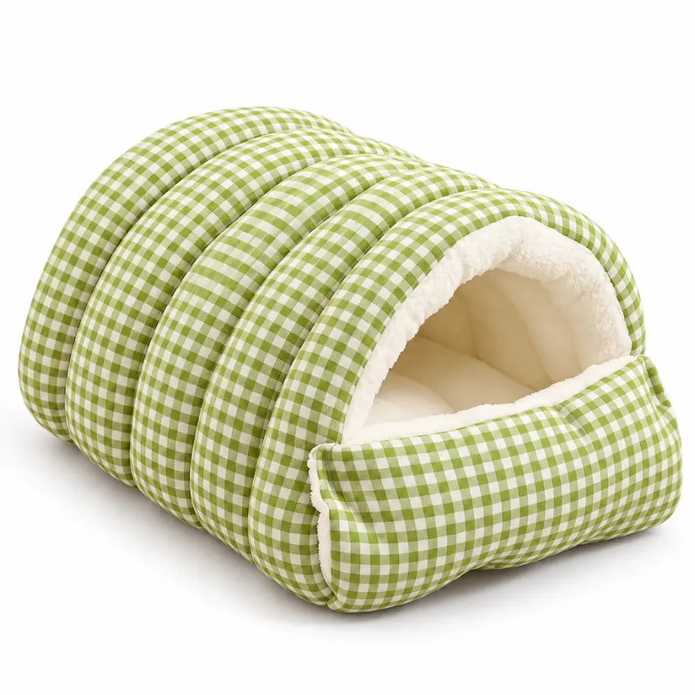 Plaid Dog Cave Bed