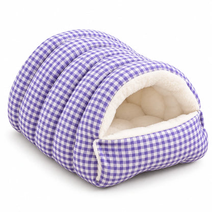 Plaid Dog Cave Bed
