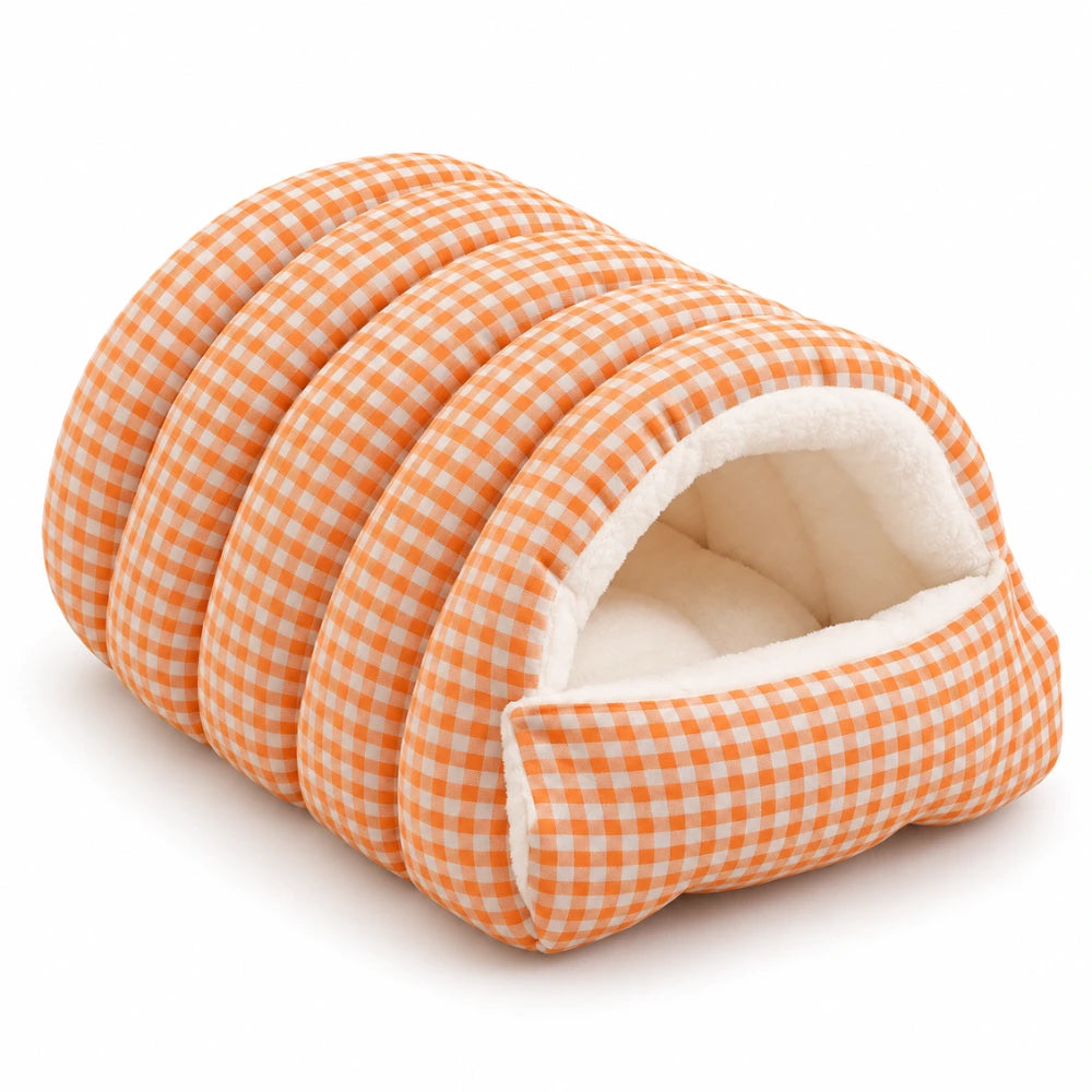 Plaid Dog Cave Bed