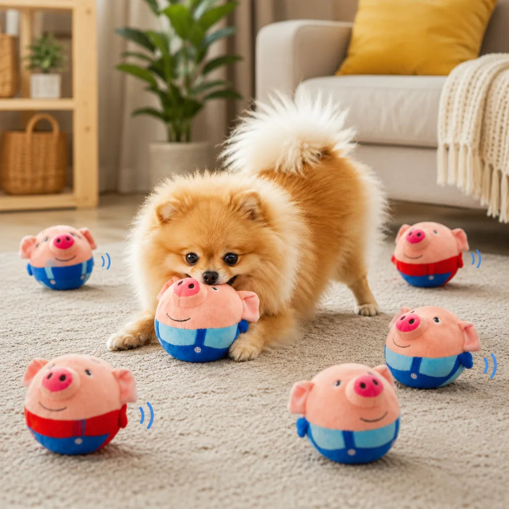 Squeaky Moving Pig Toy